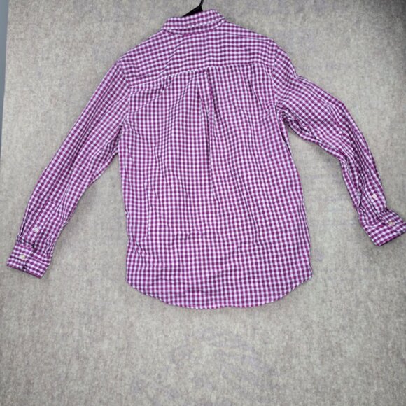 Chaps Mens Pink Checkered Long Sleeve Shirt M 60% Cotton/40% Polyester - Picture 2 of 5